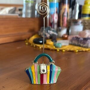 Colorful Striped Miniature Handbag